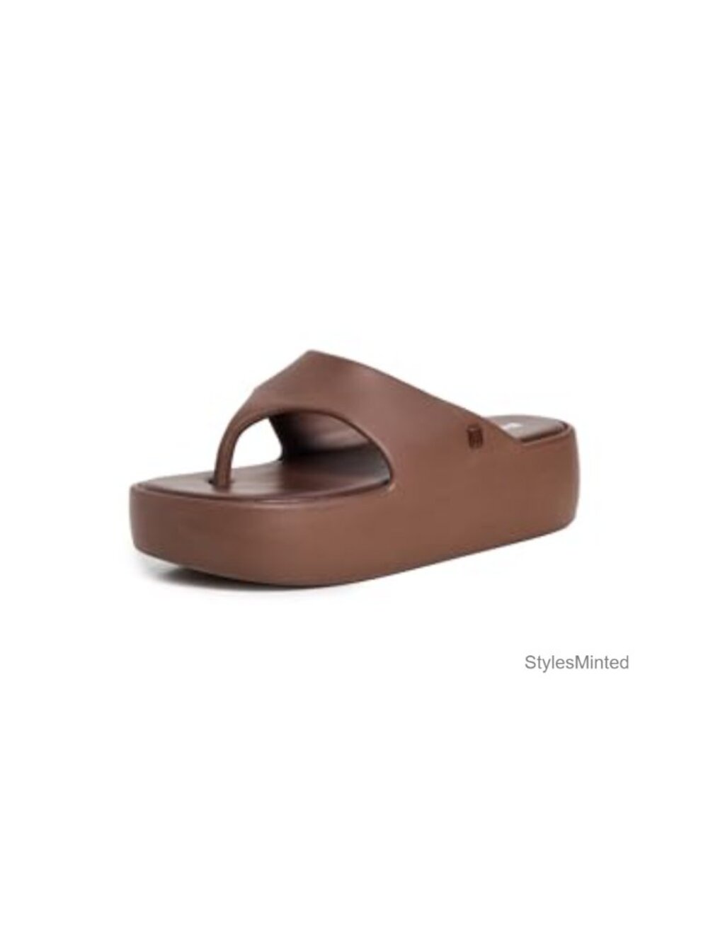Melissa Platform Thong Sandals Faux Leather Cushioned Footbed Slip On